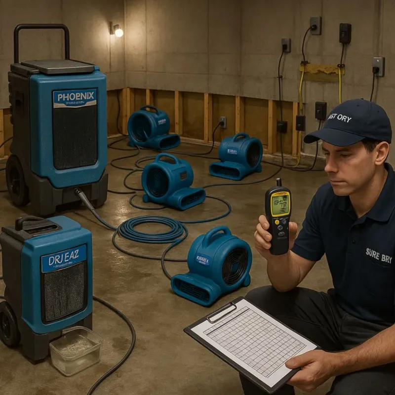 Structural Drying and Dehumidification process in Sulphur, LA